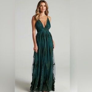 Windsor Morgan Formal Flocked Velvet Dress green size small